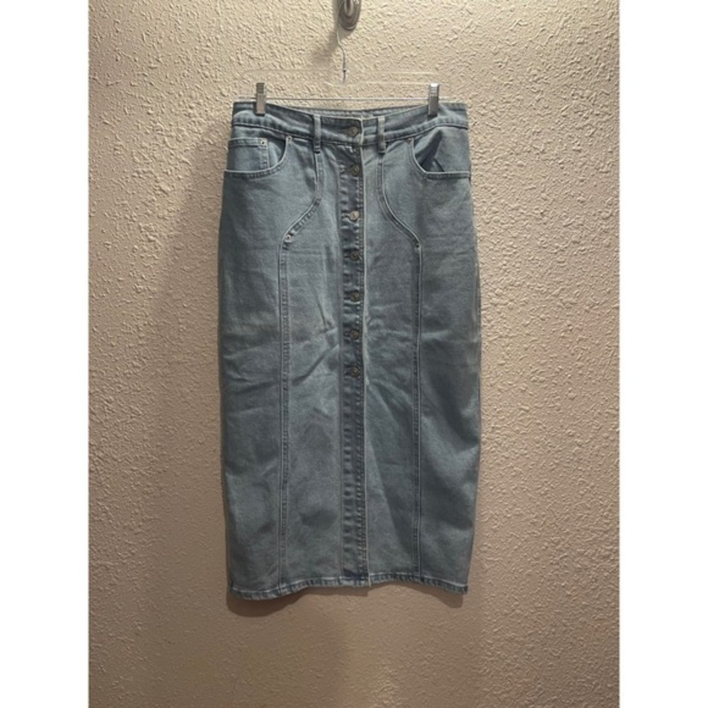 Blue B! Long 5 button Boho Style Skirt